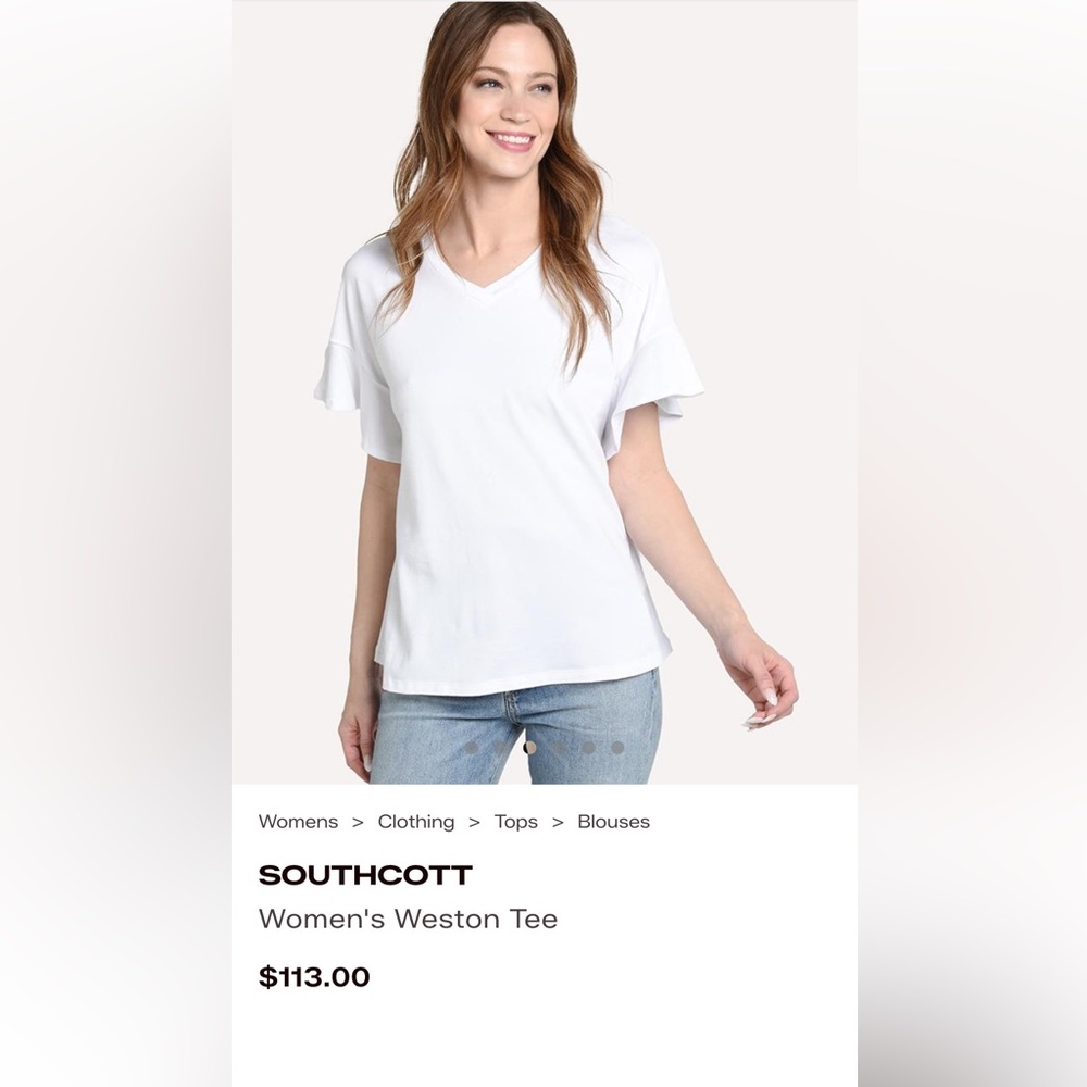SOUTHCOTT Women's Weston Tee, white, size 2, medium